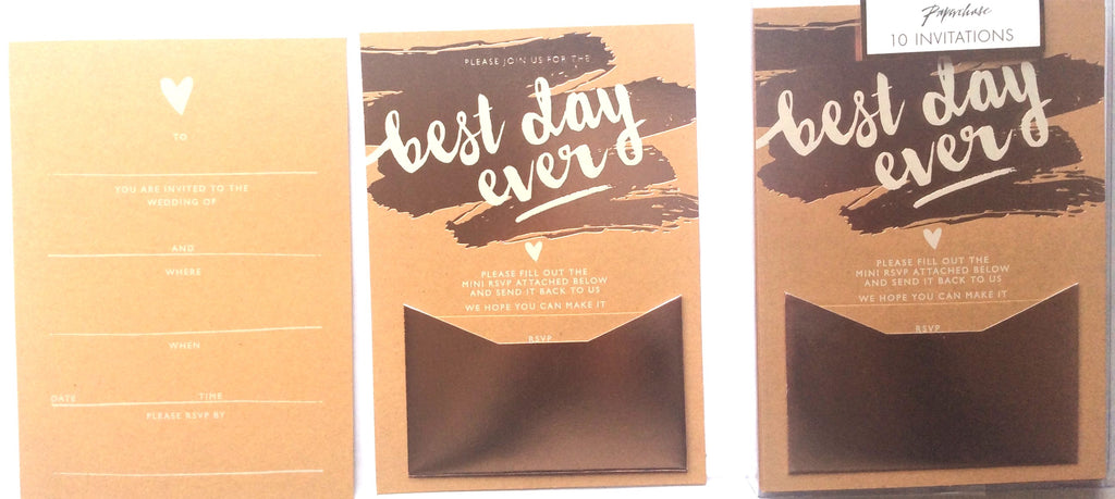 Rose Gold Wedding Invitation Cards with RSVP Envelopes – Pack of 50 | Rustic & Elegant