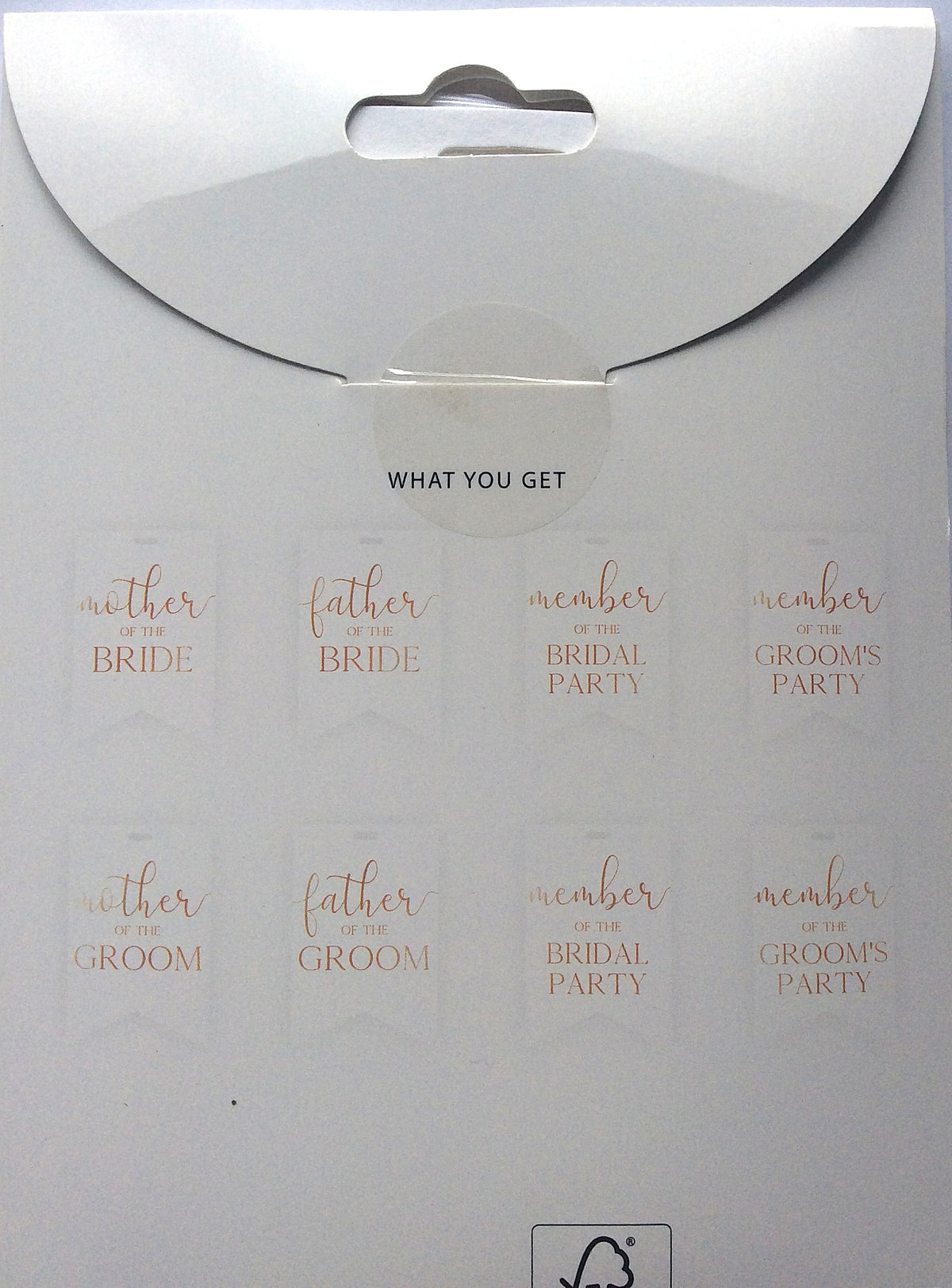 White wedding chair signs reading father of the bride and father of the groom