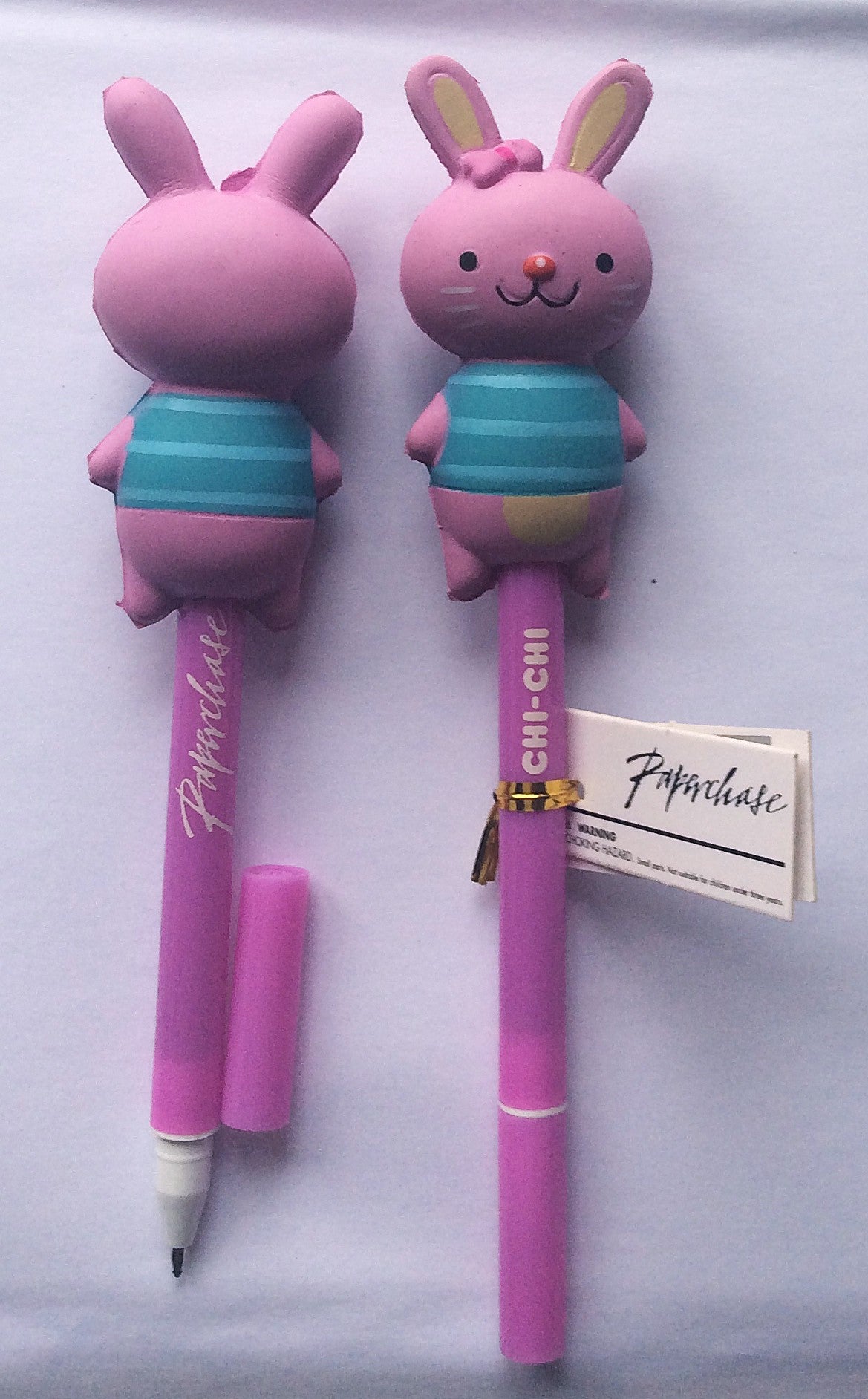 Six Paperchase animal character pens including bunnies, cats and elephants