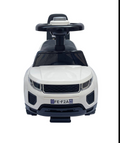 Kids ride-on SUV car rear view in white