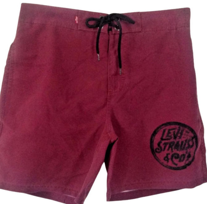 Mens Levi's Swim Board Shorts – Burgundy / Wine – BNWT | Size Small