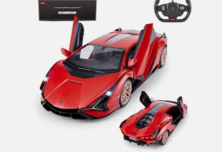 Rastar Lamborghini Sian FKP 37 1:14 remote control car in red with butterfly doors open and remote controller