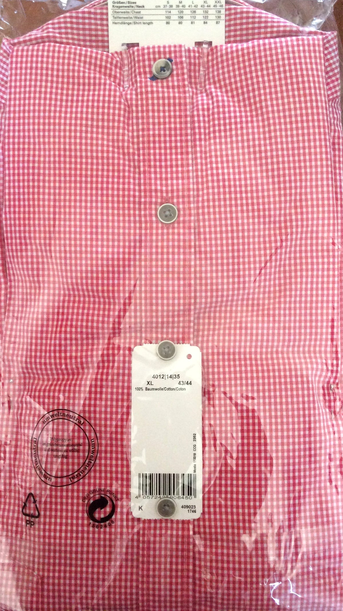 OLYMP Casual Men’s Red Check Cotton Shirt – Modern Fit