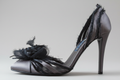 Patrick Cox grey Samara/4 Raso stiletto heel with black detailing, opposite side view