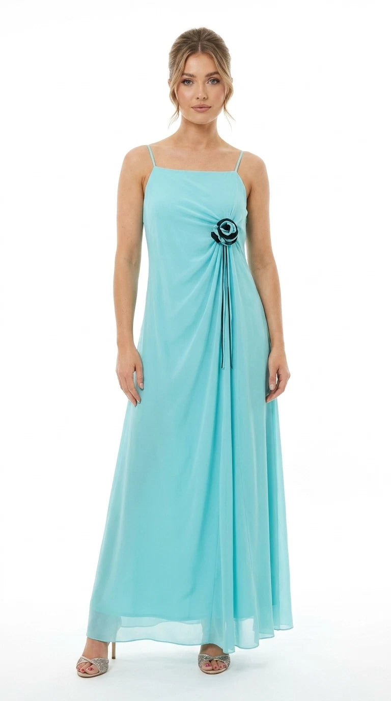 D'Zage Aqua Turquoise Maxi Dress – UK 10 | Prom, Wedding & Party